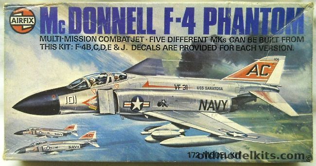 Airfix 1/72 McDonnell F-4B Or F-4C / F-4D / F-4E / F-4J  Variants With Verlinden Ejection Seats - USS Saratoga and More, 4013 plastic model kit